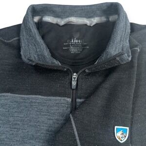 KUHL Men's Long Sleeve 1/4 Zip Performance Pullover Shirt Black Size Large